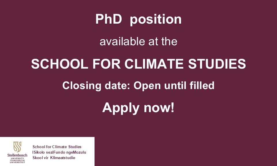 Southern African Regional Ocean Carbon – Climate Observatory PhD Bursary at Stellenbosch University