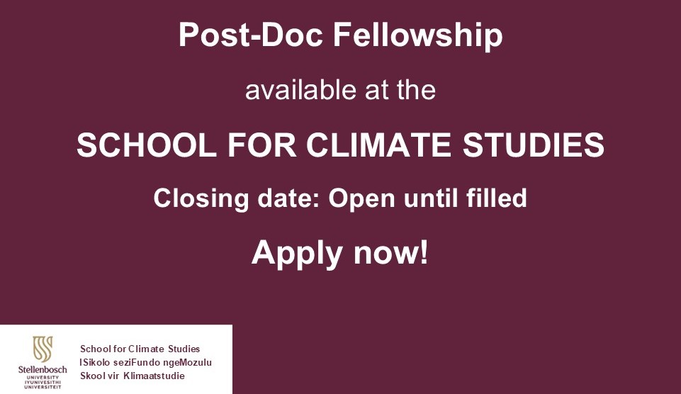 Post-Doc Fellowship at Stellenbosch University, South African Ocean Carbon – Climate Observatory